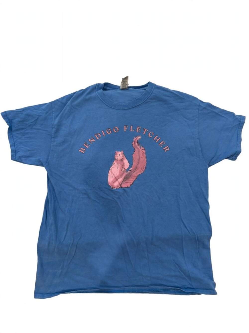 Bendigo Fletcher Band TShirt Mens Large Blue Squirrel Graphic Tee